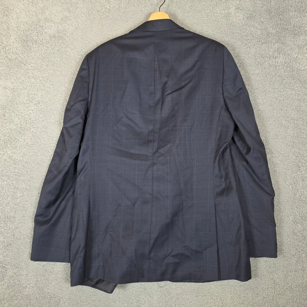 Donald J Trump Sport Coat Mens 42L Blue Office Wool Plaid Blazer Business